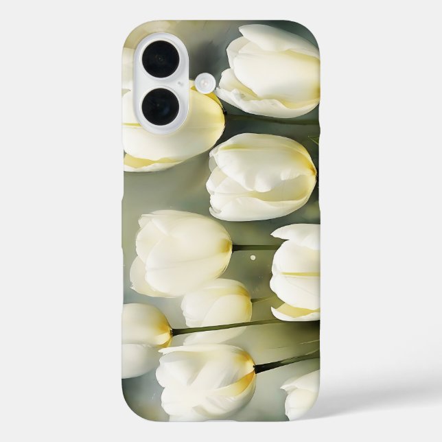 Elegant bunch of White Tulips  in a Serene Garden  Case-Mate iPhone Case (Back)