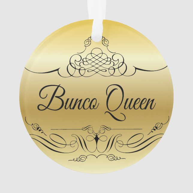 Elegant Bunco Ornament With Gold Gradient (Back)