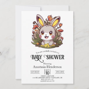 Elegant Bunny Digital Baby Shower Invitation