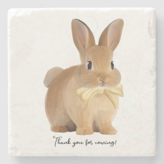 Elegant Bunny Marble Coaster