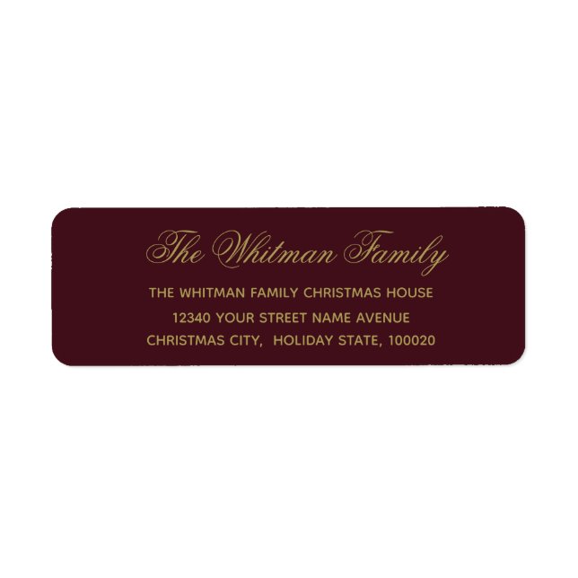 Elegant Burgundy Address (Front)