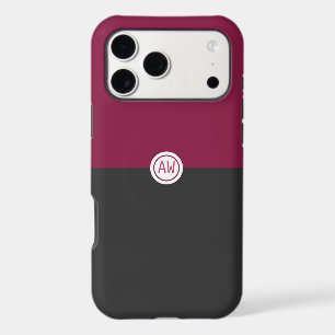 Elegant Burgundy and Black Monogram