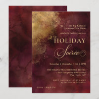 Elegant Burgundy and Gold Corporate Holiday Party