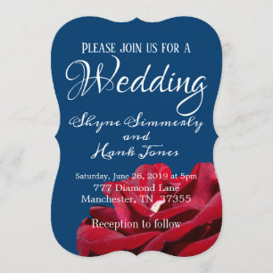 Elegant Burgundy and Navy Blue Winter Wedding Invitation