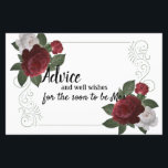 Elegant Burgundy and Pink Flowers Advice Card<br><div class="desc">The Elegant Grace wedding collection is beautiful,  romantic and luxurious set of floral stationery. Personalise our gorgeous stationery with your event details easily and quickly,  simply press the customise it button. Coordinating floral backside is included. Matching items to complete your event collection are available in our Zazzle store!</div>