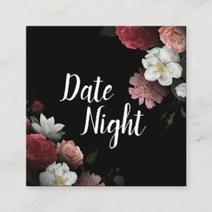 Elegant Burgundy and Pink Flowers Date Night Card