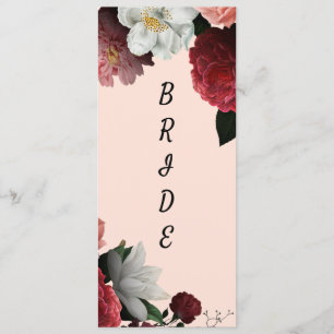 Elegant Burgundy and Pink Reserved Chair Sign Menu