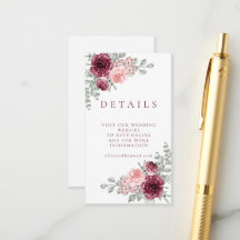 Elegant Burgundy and Pink Rose Watercolor Wedding