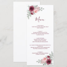 Elegant Burgundy and Pink Rose Watercolor Wedding