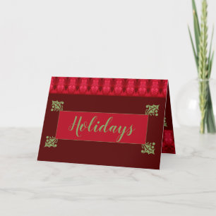 Elegant Burgundy And Red Holiday Card