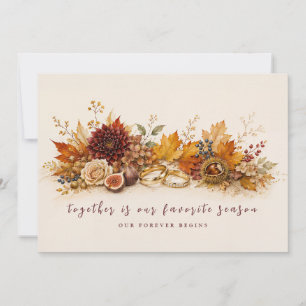 Elegant Burgundy Autumn Harvest Fall Wedding Invitation