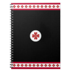 Elegant Burgundy Black & White Notebook