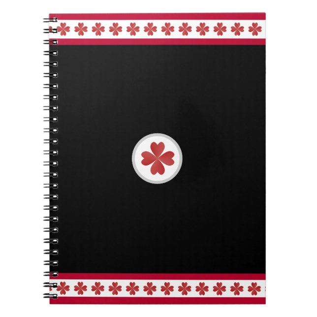 Elegant Burgundy Black & White Notebook (Front)
