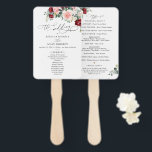 Elegant Burgundy Blush Wedding Ceremony Program Hand Fan<br><div class="desc">Designed to coordinate with our Romantic Blooms collection,  this customisable Ceremony Program features watercolor burgundy and blush florals with greenery leaves paired with a classy serif font & elegant calligraphy text graphics. Matching items available.</div>