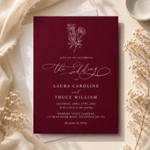 Elegant Burgundy Botanical Floral Wedding