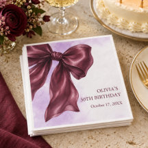 Elegant Burgundy Bow Birthday Party