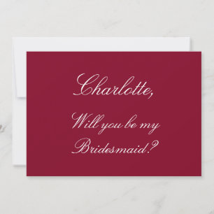 Elegant Burgundy Bridesmaid Proposal Invitation