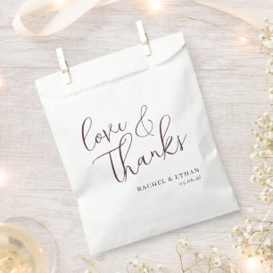 Elegant Burgundy Calligraphy Favour Bags