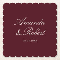 Elegant Burgundy Calligraphy Wedding