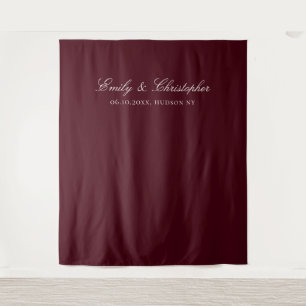 Elegant Burgundy Classic Wedding Backdrop Tapestry