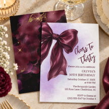 Elegant Burgundy Coquette Bow Birthday Party