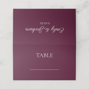 Elegant Burgundy Cream Wedding Place Card