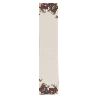 Elegant Burgundy Dahlia Christmas Table Runner