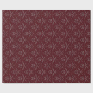 Elegant Burgundy Damask Wrapping Paper