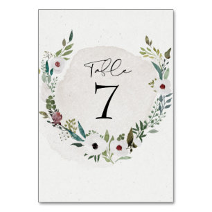 Elegant Burgundy Eucalyptus Greenery Wedding Table Number