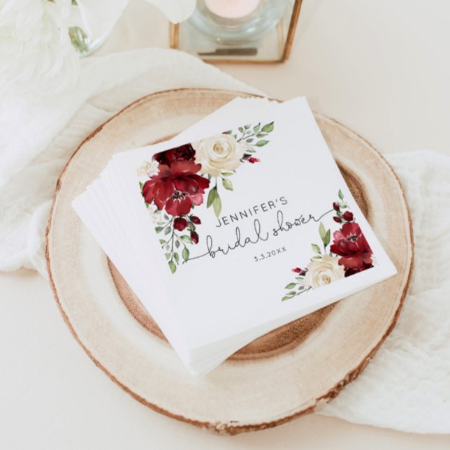 Elegant burgundy fall wedding napkins (Creator Uploaded)