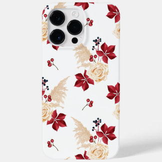Elegant Burgundy Floral Autumn iPhone Case