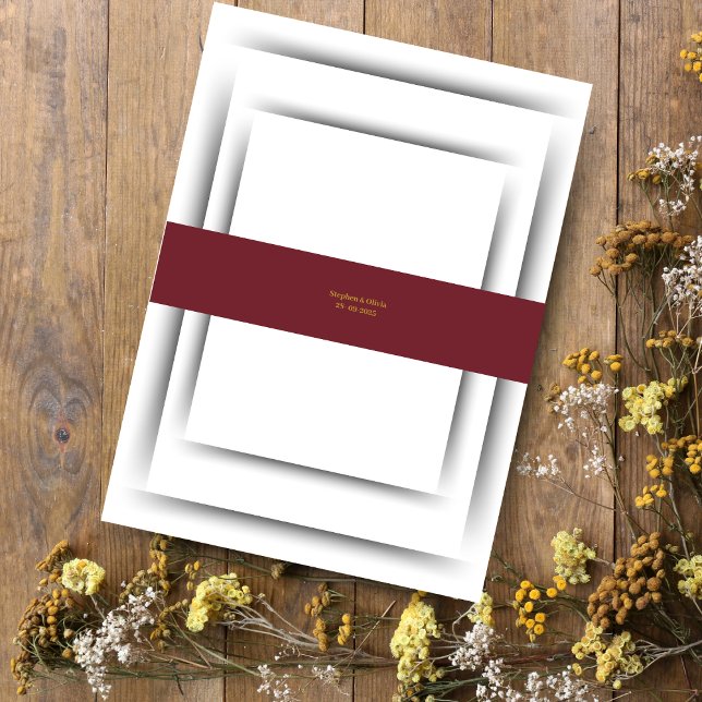Elegant Burgundy Floral Blooms & Greenery Invitation Belly Band (Creator Uploaded)