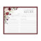 Elegant Burgundy Floral Bridal Shower Recipe Card