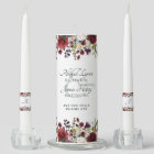 Elegant Burgundy Floral Bride & Groom Monogram