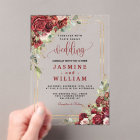 Elegant Burgundy Floral Gold Wedding