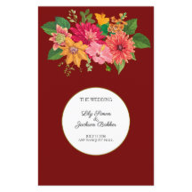 Elegant Burgundy Floral Wedding Menu
