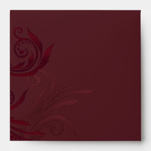 Elegant Burgundy Flourish Custom Wedding Envelope