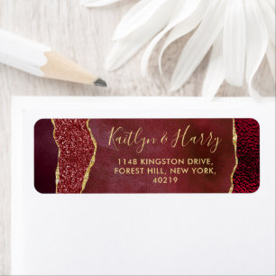 Elegant Burgundy & Gold Agate Wedding