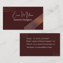 Elegant Burgundy Gold Business Card