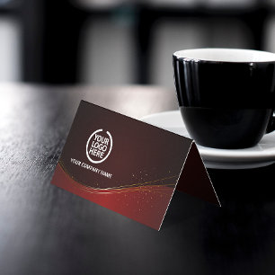 Elegant Burgundy Gold Dust Company Logo Business Card