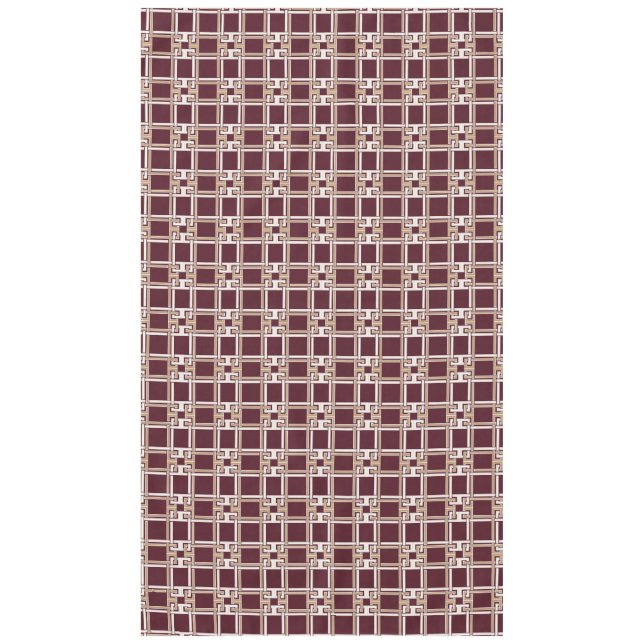 Elegant Burgundy Gold Greek Key Pattern Tablecloth (Front)