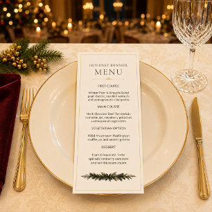 Elegant Burgundy Gold Holiday Dinner Menu