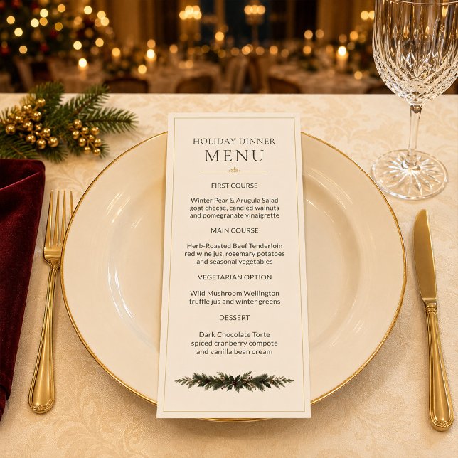 Elegant Burgundy Gold Holiday Dinner Menu (Elegant Burgundy Gold Holiday Dinner Menu)