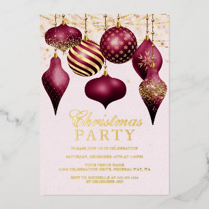 Elegant Burgundy Gold Ornaments Christmas Party