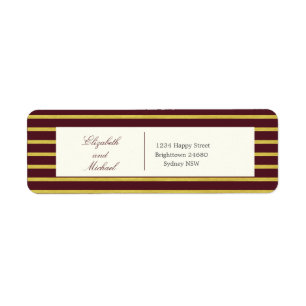 Elegant Burgundy Gold Return Address