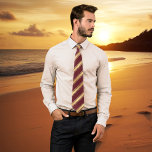 Elegant Burgundy Gold Striped Wedding Groom Tie<br><div class="desc">Elegant tie featuring a gold striped design on burgundy. You can also use the striped design on the back of the tie if you want (see advanced editor,  use copy/paste) The colours of this tie match a beach wedding collection. Beautiful for groom and/or groomsmen or other family members.</div>