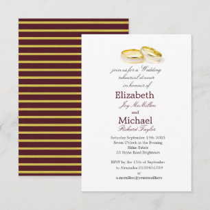 Elegant Burgundy Gold  Wedding Rehearsal Dinner Invitation