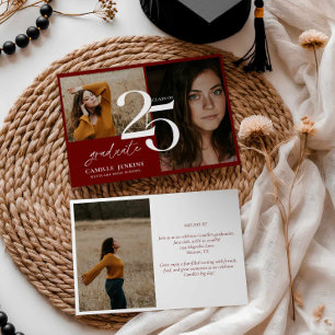 Elegant Burgundy Graduation Class 2025 Party Invitation