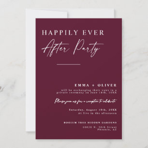Elegant Burgundy Happily Ever After QR Code Photo Invitation