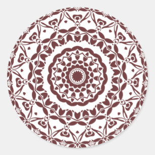 Elegant Burgundy Henna Mandala Envelope Seal